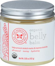 organic belly balm in a jar