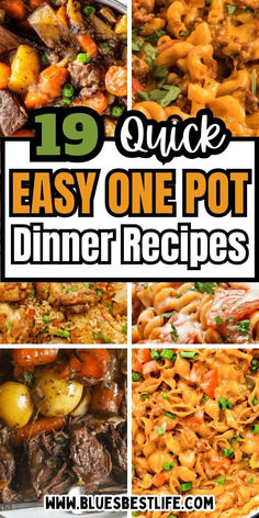 A collection of one pot dinner recipes. One Pot Simple Meals, Easy One Pot Casseroles, One Pot Hearty Meals, Quick And Easy Dinner Recipes For Family Chicken One Pot, One Pot Meals Easy Stove Top, Dutch Quilts, Meals For Dinner, Easy Skillet Dinner, Quick Family Dinners