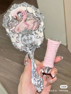 Flower Knows, Makeup Products Coquette, Flower Knows Hand Mirror, Ballet Hands, Coquette Makeup Packaging, Mermaid Mirror, Princesscore Makeup Products, Girly Things Makeup Brushes & Tools, Swans