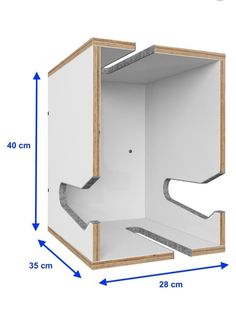 an open white box with measurements for the bottom and side opening, showing how to measure it