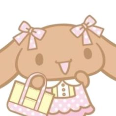 a cute little bunny holding a purse