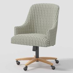 Santa Monica Office Chair Kale Gingham Taupe Cream - Threshold™ Designed With Studio Mcgee : Target Upholstered Office Chair On Wheels, Patterned Office Chair, James Beck, Target Desk, Coastal Home Office, Sunroom Office, Coastal Office, Wishlist Christmas, Office Green