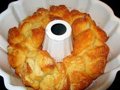 a bundt cake is sitting in a pan