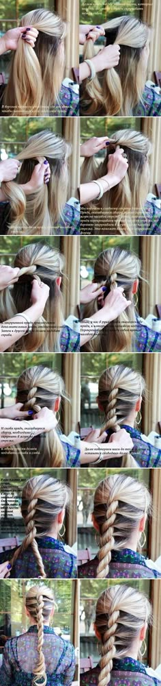 How to DIY Twisted Rope Braid Hairstyle #fashion #hairstyle Medieval Hair Tutorial, Medieval Braids Tutorial, Highlighted Hair, Hairstyle Fashion, Hairstyle Idea, Twist Braid