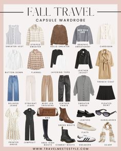 Travel light, Dress right: How to create the ultimate fall travel capsule wardrobe 2023 - Travel Meets Style Travel Light Fall Outfits, Packing Early Fall Europe, Easy Fall Capsule Wardrobe, Fall Europe Trip Packing, 5 Day Capsule Wardrobe Packing Light, Cute Sightseeing Outfits Fall, Carry On Travel Wardrobe, Simple Fall Wardrobe, Travel Capsule Wardrobe Uk Fall