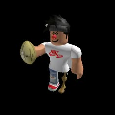 a cartoon character holding a rugby ball in one hand and wearing red shoes on the other