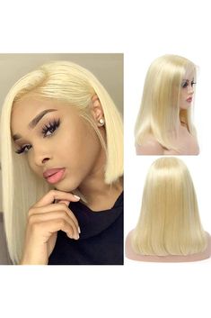 Blonde Bob Wig Human Hair 13X4 HD Lace Front Wigs 150% Density 613 Straight Short Bob Wigs Free Part Pre Plucked with Baby Hair Natural Hairline (14 Inch, 613) Side Part 613 Bob, Blonde Bob Wig Install, 12 Inch 613 Bob Wig, 613 Bob Wig With Bangs, Wavy Bobs