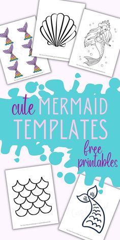 free printable mermaid templates Mermaid Tail Cupcake Cake Template, Mermaid Tail Coloring Page, Printable Mermaid Tail Template, Mermaid Cards Birthday, Mermaid Party Invites Free Printable, Simple Mermaid Party Decorations, Mermaid Paint Party, Mermaid Shell Printable, Mermaid Tail Pattern Printable