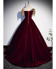 Get 10% off now! Buy burgundy ballgown velvet formal dress with embroidered sequins at cheap price online. Free stable shipping and pro custom service since 2009. Burgundy Velvet Dress For Wedding, Embellished Velvet Prom Evening Dress, Red Floor-length Velvet Dress, Holiday Velvet Prom Dress, Elegant Velvet Ball Gown Evening Dress, Velvet Ball Gown For Wedding, Red Velvet Evening Dress For Banquet, Red Velvet Dress For Wedding, Red Velvet Banquet Evening Dress