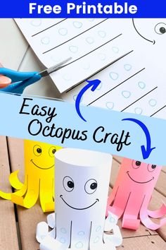 O is for Octopus Preschool O For Octopus Craft, Preschool Octopus Activities, Octopus Craft For Toddlers, Easy Octopus Craft, Easy Ocean Crafts, Octopus Preschool, Octopus Crafts For Kids