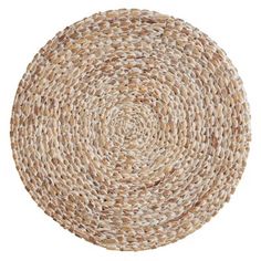 a round rug made out of woven material