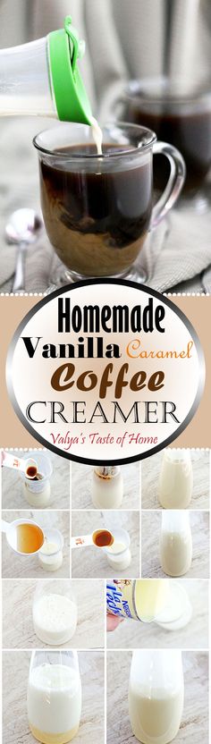 homemade vanilla caramel coffee creamer recipe with instructions to make it in the microwave