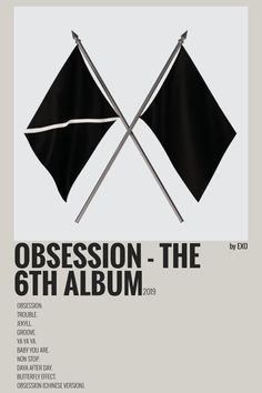 the poster for an upcoming concert with two crossed black flags on one side and another white background