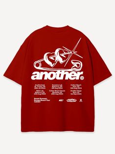 T-Shirts – AnotherCottonLab Tshirt Front And Back Design, Inspiration T Shirt Design, Clothing Merch Design Ideas, Tour Tshirt Design, Shirt Design Minimalist, Red Oversized Shirt, Simple Tshirt Design, Summer Tshirt Designs, Red Streetwear