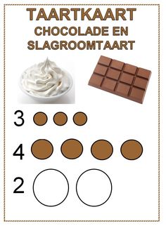 chocolate and cream are arranged in the shape of numbers