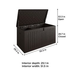 the large storage box is shown with measurements for each item in this size and width