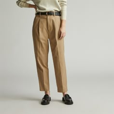 High Taper, Tencel Pants, Side Zip Pants, Drape Pants, Side Pants, Ash Brown, Blue Trousers, Tapered Trousers, Womens Pants