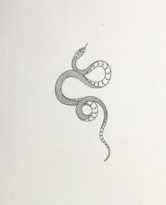 a black and white drawing of a snake