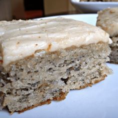 two pieces of cake sitting on top of a white plate