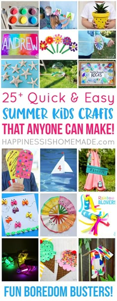 the 25 fun and easy summer kids crafts that anyone can make is featured in this article