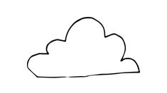 a drawing of a cloud on a white background