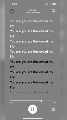 an iphone screen with the message you are in love on it