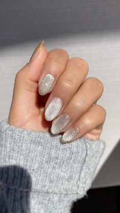 Velvet Sparkle Nails, Magnet Effect Nails, Velvet Magnetic Nails, Short Velvet Nails, Cat Magnetic Nails, Silver Velvet Nails, Magnetic Polish Nails, Silver Magnetic Nails