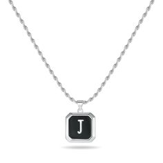 PRICES MAY VARY. CLASSIC INITIAL PENDANT NECKLACE: 20" Rope chain with silver initial pendant necklace, classic women mens initial necklace, perfect length and size to fit any occasions. Silver mens chain necklace makes it different from others, a unique women mens accessories add to jewelry collection. HIGH QUALITY MATERIAL MENS CHAIN NECKLACE: Made of high quality material, this silver mens chain necklace is with high polish surface and smooth touch. Lead free and nickel free, perfect classic Father's Day Black Sterling Silver Necklace, Silver Letter Initial Necklace For Everyday, Silver Necklaces With Initials For Father's Day, Silver Initials Necklace For Father's Day, Silver Necklace With Box Chain For Personalized Gift, Silver Box Chain Necklace For Personalized Gift, Personalized Silver Box Chain Necklace, Initial Necklace For Men, Mens Silver Chain Necklace