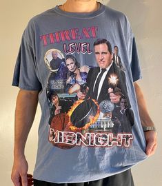 Midnight Movie, Intentional Design, Threat Level Midnight, Swap Meet, Office Shirt, The Office Shirts, Michael Scott, Rap Tee, Unique Shirt