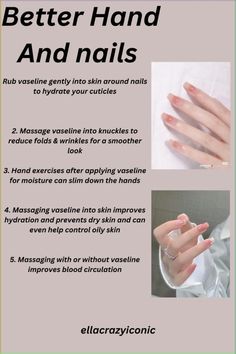 Elevate your hand and nail care routine with these essential tips! From moisturizing techniques to nail care hacks, discover how to achieve healthier, more beautiful hands and nails effortlessly. Ready to pamper yourself? Let's get started! 💅💖 #HandCare #NailCare #HealthyNails #BeautyTips #SelfCare #HandAndNailRoutine #PamperYourself Hand Care Routine, Control Oily Skin, Stronger Nails, Glow Ups, Cracked Hands, Basic Skin Care, Pink Ombre Nails, Nail Art For Beginners, Basic Skin Care Routine