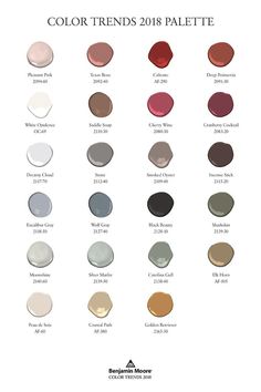 color chart for the 2013 paint palette