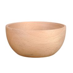 a wooden bowl is shown on a white background