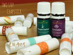 EASY - Two step chapstick recipe! chaosandbravery.com Diy Chapstick, Young Living Oils Recipes, Young Living Recipes, Living Oils Recipes, Diy Step, Young Living Essential Oils Recipes