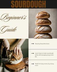 a poster with instructions on how to make sourdoughs for beginner's guide