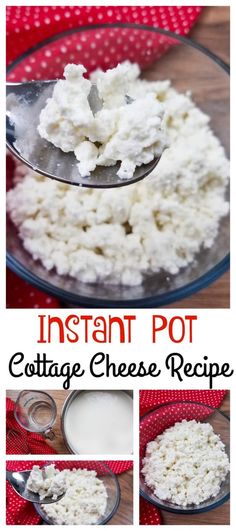 cottage cheese recipe in a glass bowl with spoon