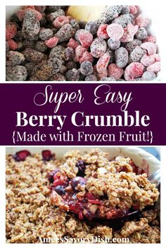 berry crumble made with frozen fruit is an easy and delicious dessert for the whole family