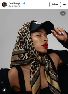 #leopard Cheetah Hat Outfit, Leopard Print Hat Outfit, Cheetah Print Hat Outfit, Leopard Print Scarf Outfit, Louis Vuitton Leopard Scarf, Leopard Hat, Street Style Outfits Casual, Brown Girls Makeup, Hair Scarf Styles