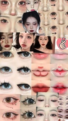 туториал для макияжа★ Cat Makeup Look, Cute Makeup Hacks, Hilarious Animal Memes, Hd Make Up, Korean Makeup Tips, Bentuk Alis, Anime Eye Makeup