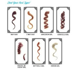 We specialize in textured hair, w cut each curl specifically, to your curl type Hair Curl Type Chart, Types Of Hair Curls, Curly Hair Types Charts Curls, Curly Hair Definition, Hair Type Chart Texture Curl Pattern, Different Curl Types, Different Types Of Curls, Different Curls, Hair Projects