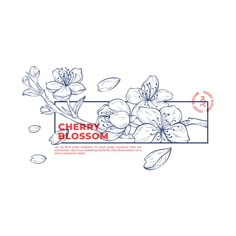 the cherry blossom logo is shown on a white background