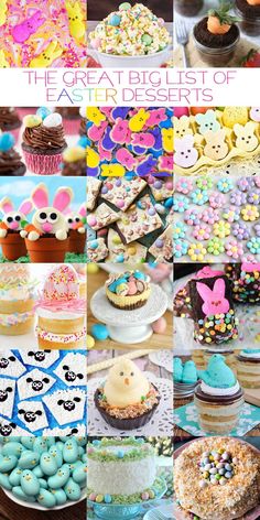 the great big list of easter desserts is featured in this post - it - yourself photo collage