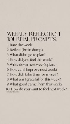 Journal Prompts For Monthly Reflection, Mindless Journaling, Self Reflecting Aesthetic, Reflect Journal Prompts, Journal Weekly Prompts, Weekly Planner Prompts, Bujo Weekly Reflection, Journal Prompts For The Week, Monthly Check In Journal Prompts