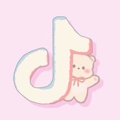 the letter j is made up of an image of a teddy bear with a bow