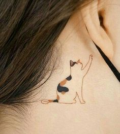 Chicken Tattoo, Cat Tattoo Simple, Tattoos To Cover Scars, Cat Tattoo Designs, Elegant Tattoos, Simplistic Tattoos, Minimal Tattoo, Couple Tattoos, Creative Tattoos