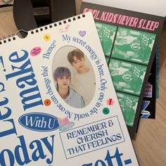 two notebooks sitting next to each other on a table