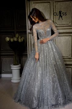 Reception Clothes For Bride, Reception Dress Bride Gown, Sagai Outfit Gown, Gown Bridal Indian, Engagement Bridal Gown, Engagement Looks For Indian Bride In Gown, India Gown Dress, Gowns Dresses For Engagement, Gown For Reception Indian