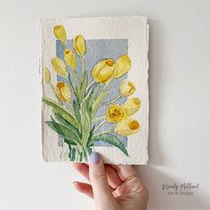 Spring Painting Watercolor, Watercolor Spring Cards, Small Watercolor Art, Spring Watercolor Art, Small Watercolor Ideas, Things To Paint Acrylic, Painting Ideas Floral, Watercolor Reference Photo, Cute Watercolor Ideas