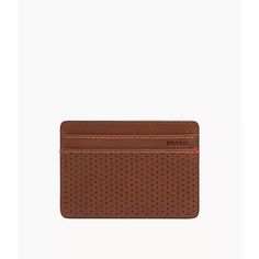 This perforated leather card case features 1 slide pocket and 4 credit card slots. Fossil leather products support responsible manufacturing via the Leather Working Group. Minimalist Watch, Satchel Backpack, Satchel Tote Bag, Rfid Wallet, Leather Card Case, Rose Gold Watches, Large Wallet, Leather Products, Perforated Leather