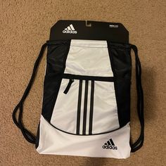 New /Not Used Black And White Medium Sized (Ask For Measurements If Wanted) White Sporty School Bag, Sporty White School Bag, Sporty White Backpack For Daily Use, Sporty Black Backpack For Gym, Sporty Gym Bag For Sports, Functional White Gym Bag For School, Black Adidas Backpack For Gym, Adidas Black Backpack For Gym, Functional Black Adidas Gym Bag