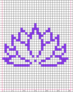 a cross stitch pattern with the word love in purple and white on it, as well as